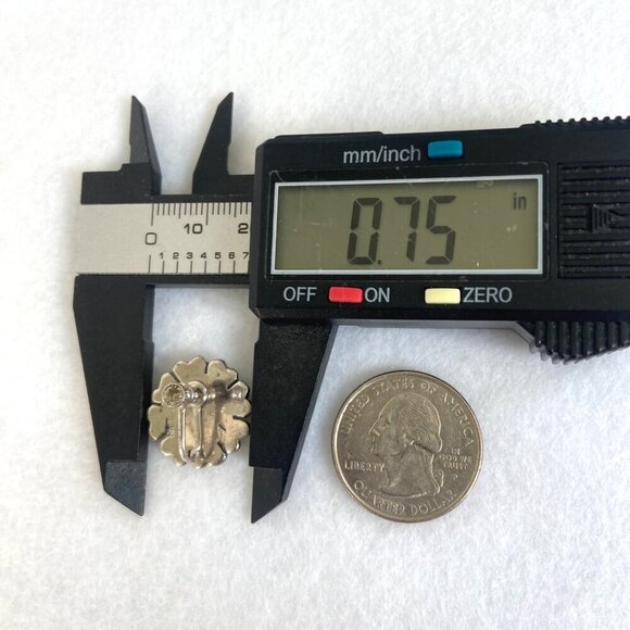 VTG Sterling Silver 925 Marcasite Floral Flower Screw Back Earrings - Picture 14 of 16